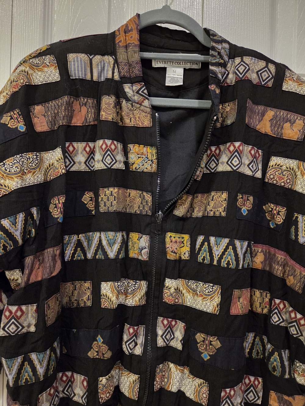 Vintage Late 80s Early 90s Patchwork Bomber Jacket - Picture 4 of 6